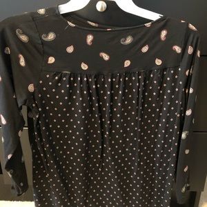 Black patterned tunic shirt